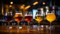 a captivating close up of friends enjoying happy hour at a vibrant brewery pub restaurant Royalty Free Stock Photo