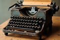 A CloseUp Look at a Vintage Typewriter Mechanical Keyboard A Glimpse into the Past with Intricate Details and