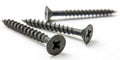Closeup of Black Drywall Screws on a White Background A Detailed Look at Construction Fasteners Royalty Free Stock Photo