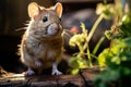 Curious Degu Explores Enchanting Mossy Haven Royalty Free Stock Photo