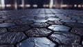 Futuristic Wet Hexagonal Pavement Background Royalty Free Stock Photo