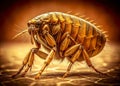 A Magnified View of a Flea Detailed CloseUp Macro Photography of a Tiny Insect Captured with Vintage Aesthetics
