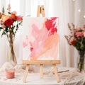 Vibrant Love: Abstract Artwork in Red and Pink