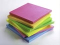 Vibrant Neon Sticky Note Stack CloseUp Urban Exploration Photography Featuring a Detailed Pile of Adhesive Notes Royalty Free Stock Photo