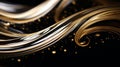 Elegant Gold Engravings on Glossy Black Surface Royalty Free Stock Photo