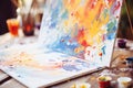 Vibrant Watercolor Splatters on White Canvas