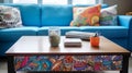 Vibrant Living Room: Joyful Patterns & Doodles