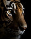 A Captivating Close up portrait of a majestic tiger