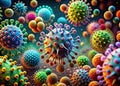 A Captivating CloseUp Exploration of Microscopic Pathogens A Photorealistic AIGenerated Visual Representation of Germs Royalty Free Stock Photo