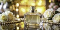 Captivating CloseUp of a Luxury Perfume Bottle on a Mirrored Vanity A Study in Elegance and Sophistication for Royalty Free Stock Photo