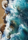 Captivating Coastal Chaos: A Stunning Closeup of Crashing Waves