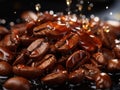 Captivating Coffee Bean Splash - Refreshing Wake-Up Concept Royalty Free Stock Photo