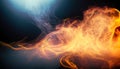 Fire flames on a black background. Abstract background. Toned.