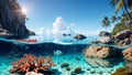 Captivating Corals Amidst Vast Underwater Sky Royalty Free Stock Photo