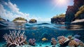 Captivating Corals Amidst Vast Underwater Sky Royalty Free Stock Photo