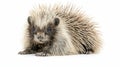 captivating creature sits confidently with its spines raised, showcasing a stunning array of sharp quills. Its unique