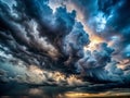 A Captivating Cumulus Cloudscape Dramatic Storm Clouds Against a Dark Imposing Sky Evoking a Sense of Wonder and Royalty Free Stock Photo