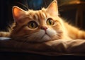 Captivating Cutie: A Feline\'s Patient Ponderings for Food on a C