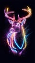 A captivating 3D hologram design featuring a vibrant and artistic rendition of a hind