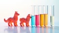 Colorful Animal Test Tube Science Illustration A Vibrant Educational Visual for Science Education Research and Learning Royalty Free Stock Photo