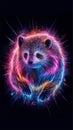 A captivating 3D laser exploded hologram design showcases a mesmerizing, vibrant binturong Royalty Free Stock Photo