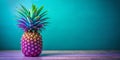 Vibrant 3D Pineapple Template A Tropical Delight for Dessert Displays and Juice Presentations Featuring Purple and Royalty Free Stock Photo