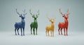 Colorful Low Poly Deer Collection on Light Background Royalty Free Stock Photo