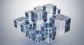 Digital Cubes Network with Blue Glow Royalty Free Stock Photo