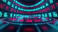 Futuristic Stock Market Trading Data 3D Render Neon Lights Finance