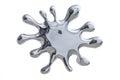 A captivating 3D render of a liquid silver splash, showcasing dynamic metallic shapes and droplets. The abstract design Royalty Free Stock Photo