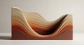 Abstract Earth Tones Wavy Layers 3D Render Royalty Free Stock Photo