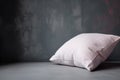 Ai Generative Close up of a white pillow on grey background, 3d render Royalty Free Stock Photo