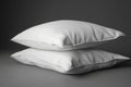 Ai Generative Close up of a white pillow on grey background, 3d render Royalty Free Stock Photo