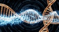 DNA Helix and Binary Code, Science and Technology Concept Royalty Free Stock Photo
