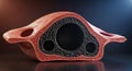 Detailed Anatomical Cross-Section: Porous Biological Structure Illustration Royalty Free Stock Photo
