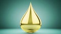 Golden Liquid Drop Abstract 3D Render Teal Good Resolution Stock Photo Royalty Free Stock Photo