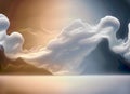 Clouds over the Sea - 3D Rendering - Computer Digital Drawing
