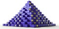 A Stunning Panoramic 3D Cube Pyramid Displaying European Flags A Colorful Detailed and Innovative Digital Art Piece for Royalty Free Stock Photo