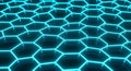Abstract Hexagon Grid - Futuristic Technology Background Royalty Free Stock Photo