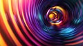 Captivating 3D vortex draws vibrant shapes inward, showcasing dynamic motion. Abstract 3d background