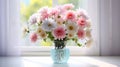 Captivating Daisy Arrangement With White Chrysanthemums In A Pastoral Vase