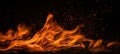The captivating dance of flames against a dark background. AI generated image Royalty Free Stock Photo