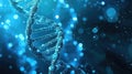 A captivating depiction of the blue helix structure of human DNA, symbolizing advancements in medical science and genetic