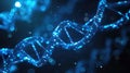 A captivating depiction of the blue helix structure of human DNA, symbolizing advancements in medical science and genetic