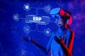 Innovative Visualization of ERP Concepts in Virtual Reality with Data Integration and Analytics for Enhanced Royalty Free Stock Photo