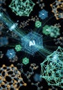 AI molecular structure. Royalty Free Stock Photo