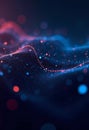 Captivating digital background with colorful waves representing AI data. Glowing particles create an effect of emerging Royalty Free Stock Photo