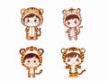 Cute Boy in Tiger Costume