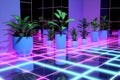 Ethereal Neon Lights Illuminate Contemporary Art Gallery