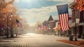 A community Thank You, Veterans banner displayed prominently on a town square